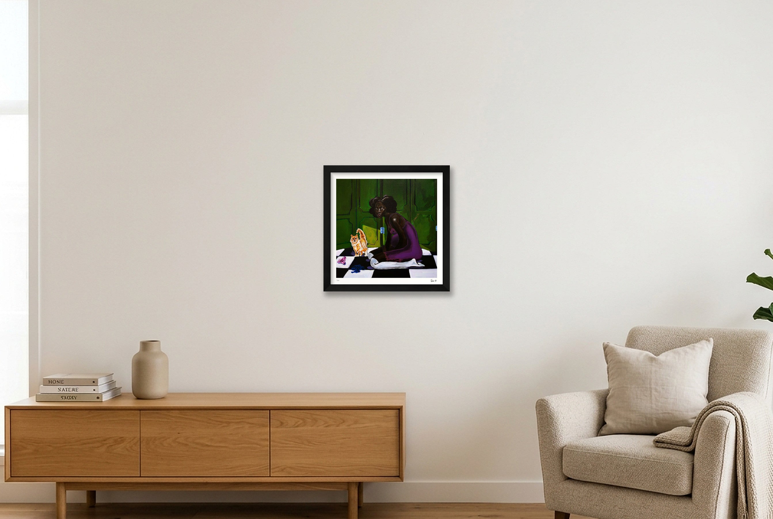 Home Alone — 30×30cm, 12×12" Black Frame