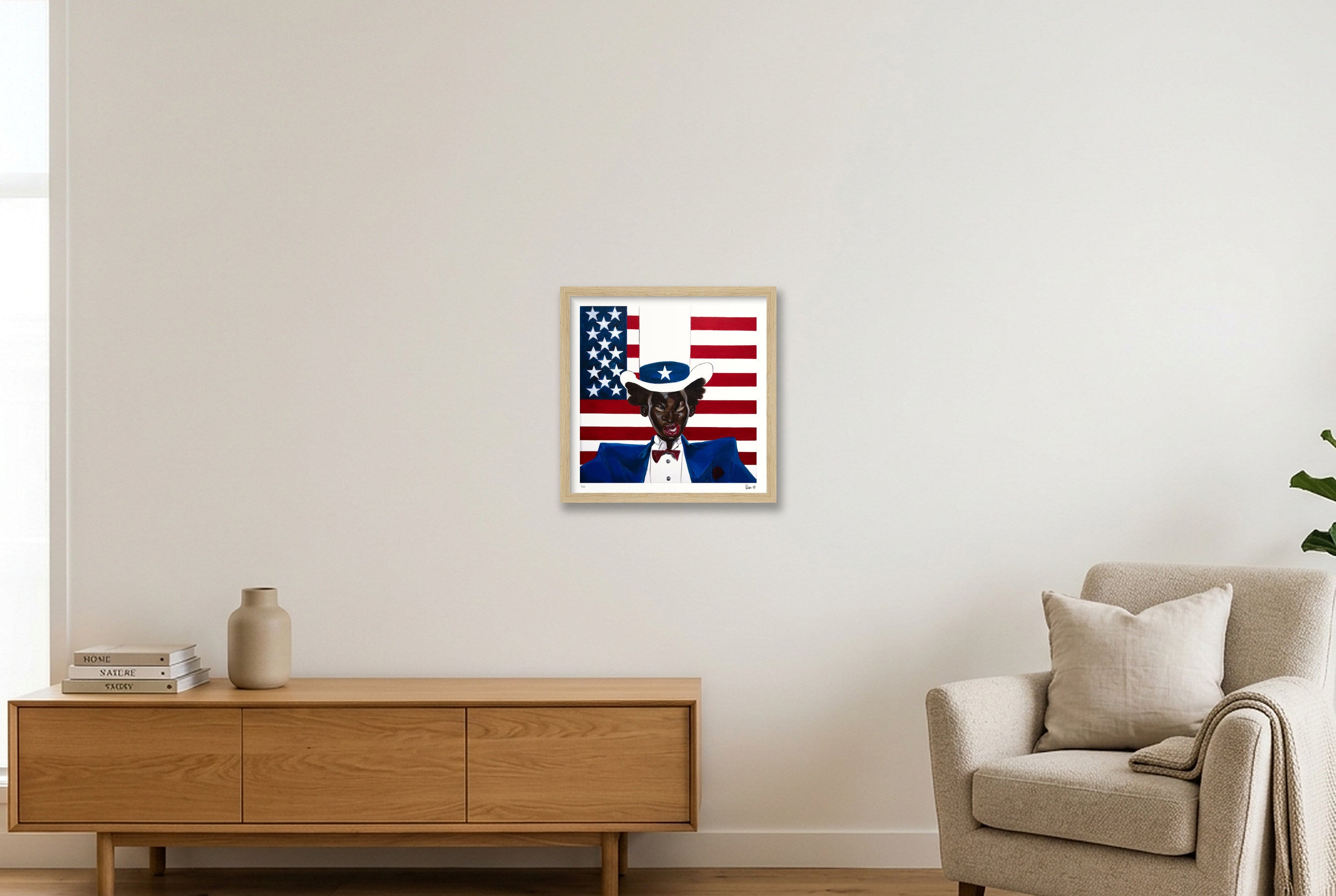 Auntie Sam — 30×30cm, 12×12" Oak Frame
