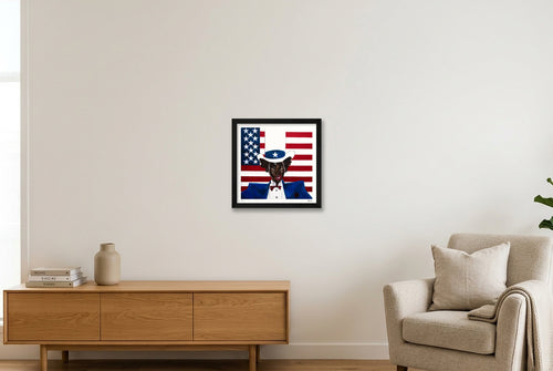 Auntie Sam — 30×30cm, 12×12" Black Frame