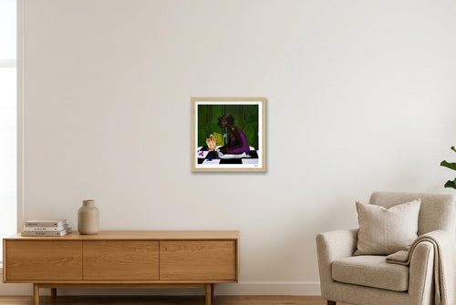 Home Alone — 30×30cm, 12×12" Oak Frame