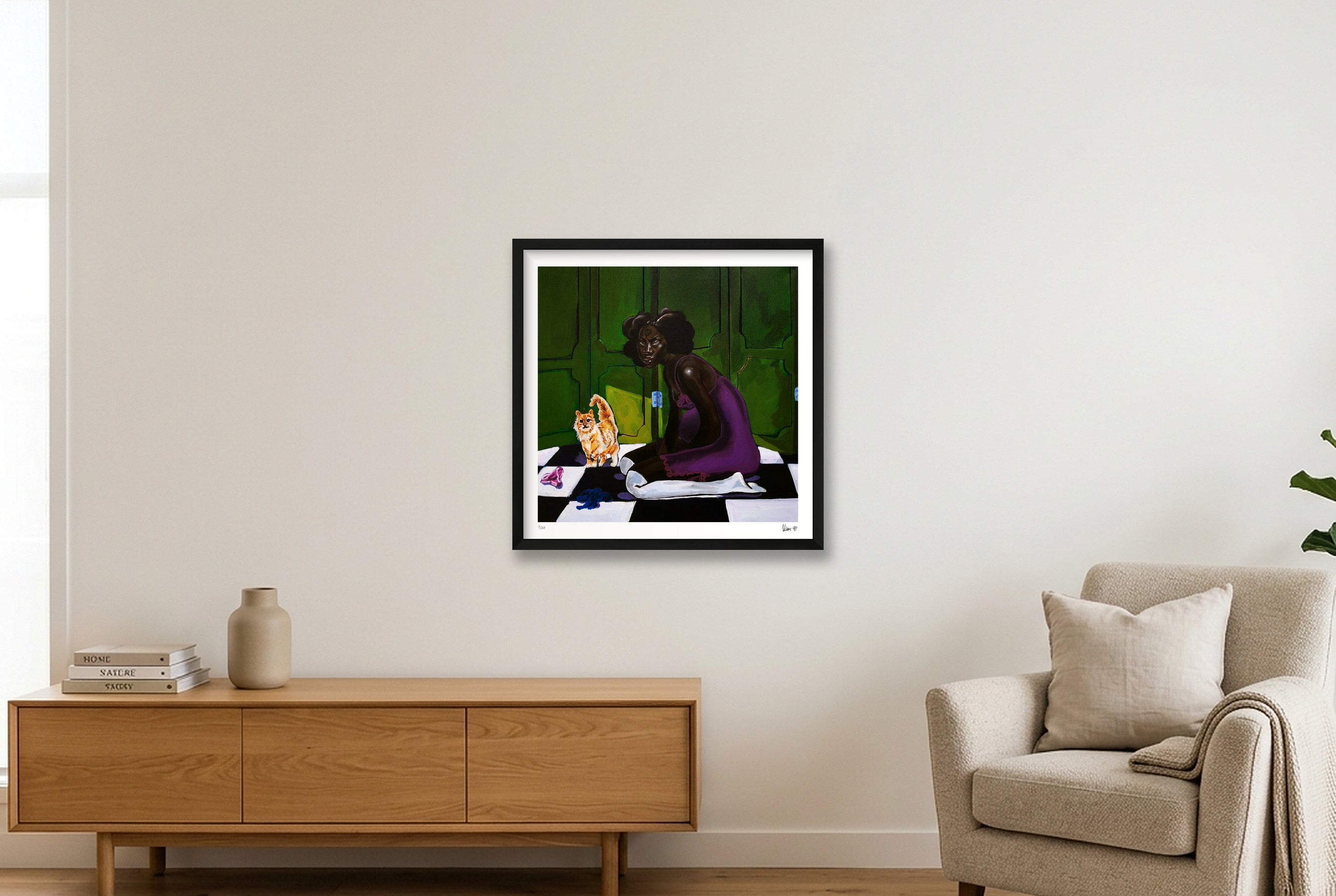 Home Alone — 50×50cm, 20×20" Black Frame